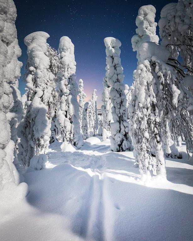lapland pictures winter ski track by Her Finland blog