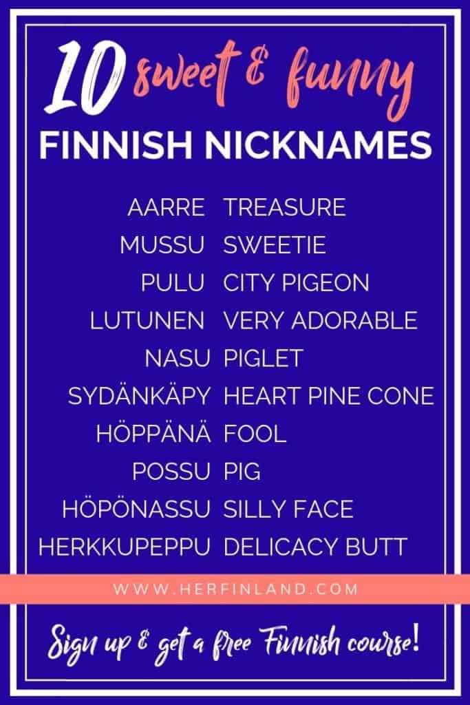 10 Finnish nicknames in English
