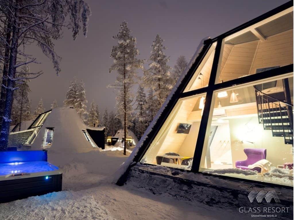 Glass igloos in Snowman resort in Rovaniemi, Finland by Her Finland blog