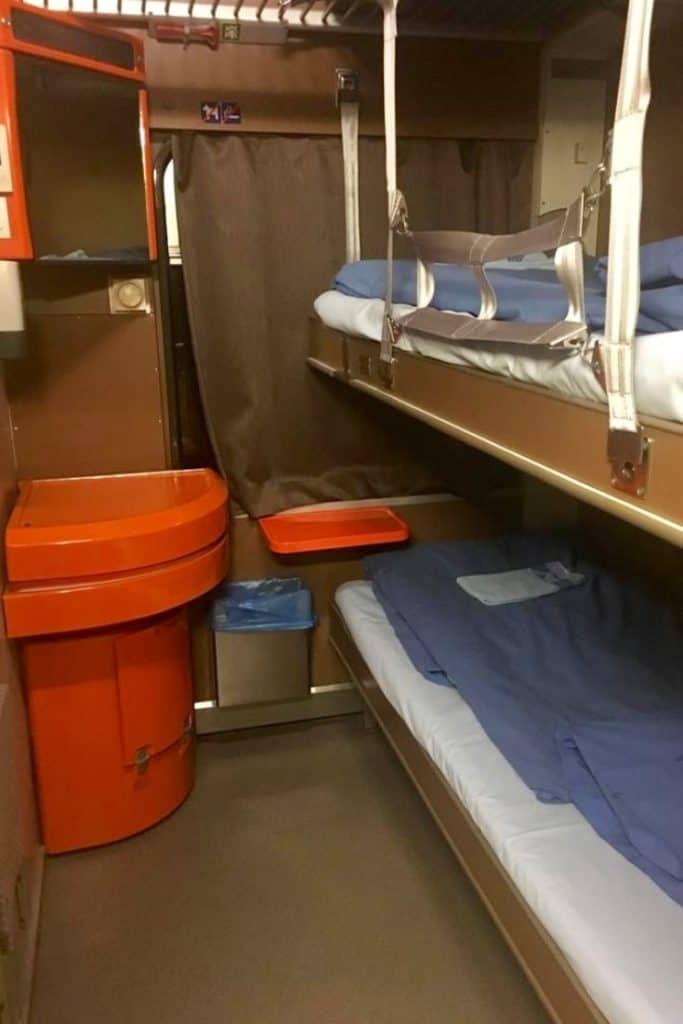 Helsinki lapland night train cabin old train by Her Finland blog