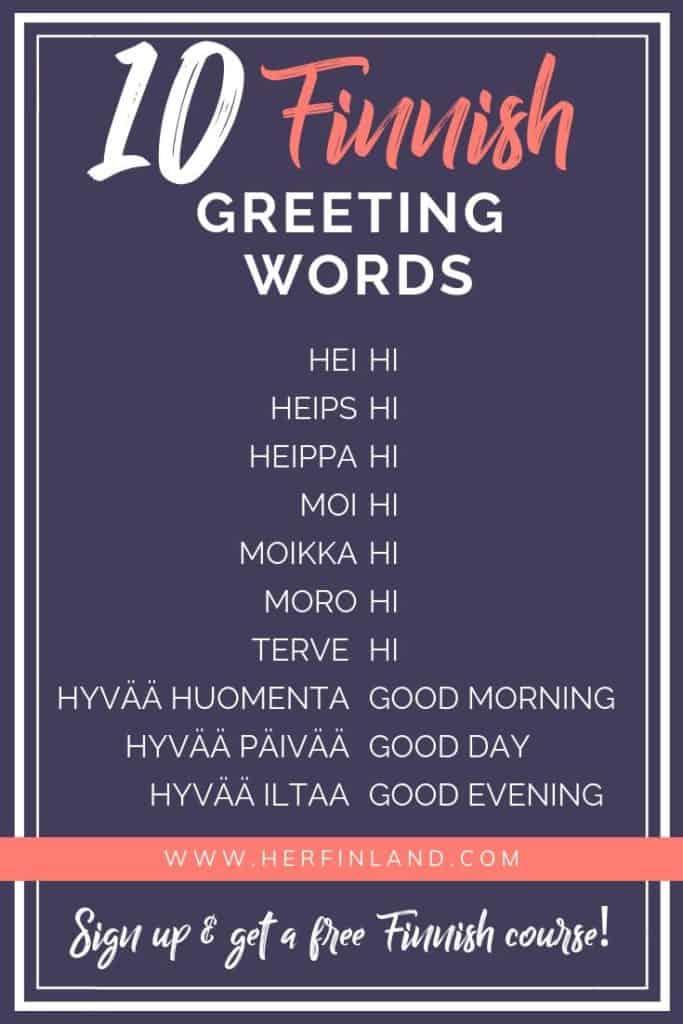 Finnish greetings in English