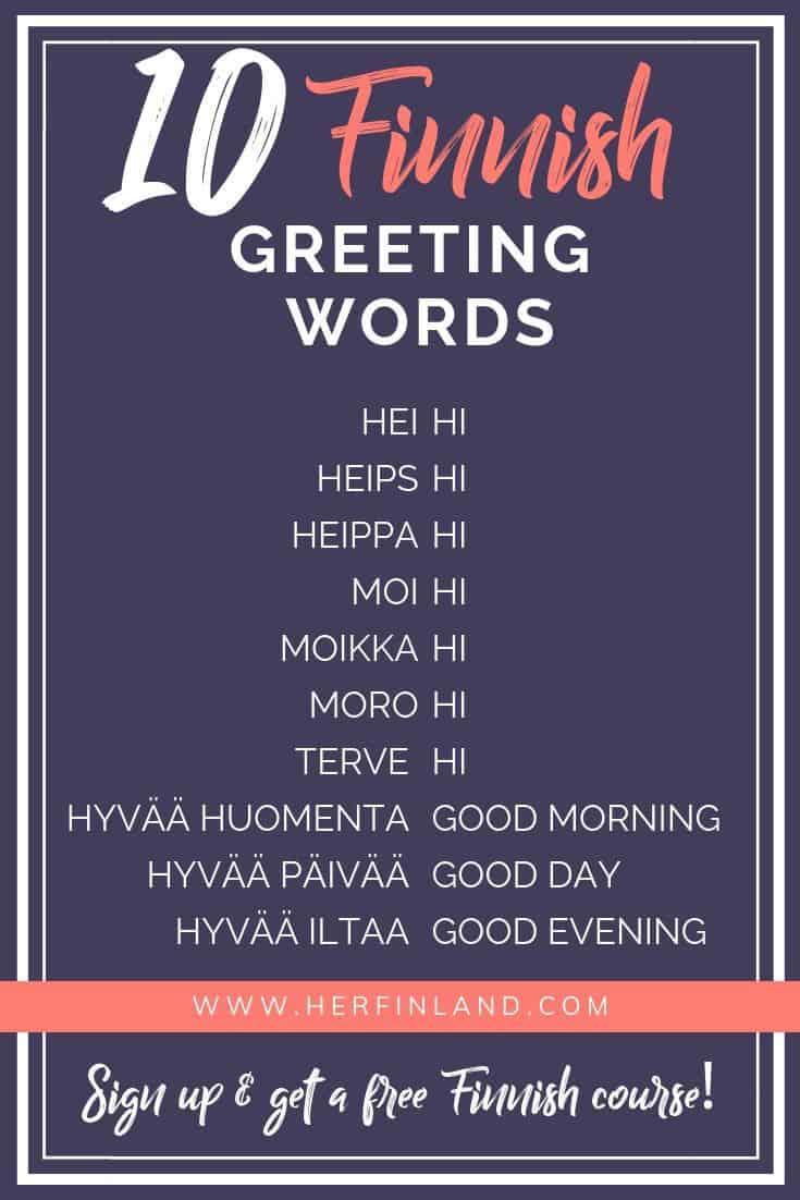 Finnish greeting words #finnishlanguage #finnishlanguagelearning – Her