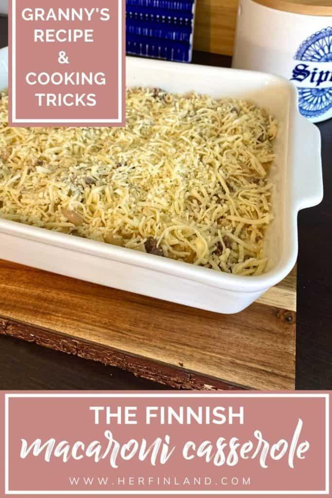 Finnish macaroni casserole before the oven