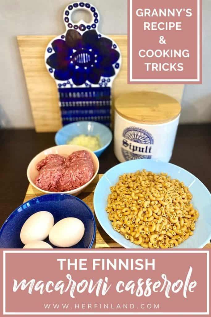 Finnish macaroni casserole ingredients