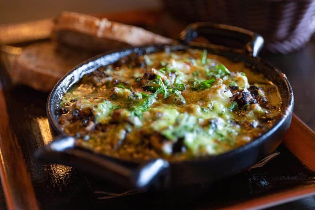 appetizer dish served in cast iron skillet