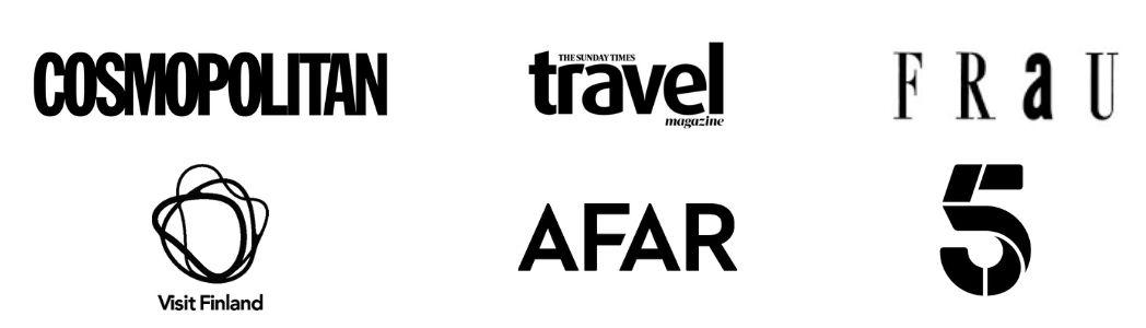 As seen on logos her finland Her Finland has been seen on Cosmopolitan, Sunday Magazine Travel, Frau and TV5, to mention a few.